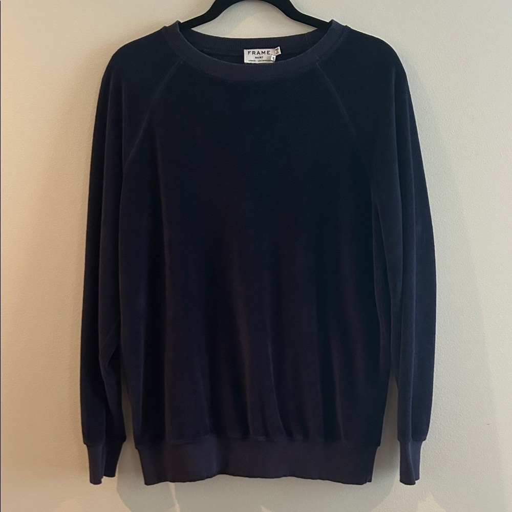 Frame Denim Women’s  Navy Velour Sweater, Size M